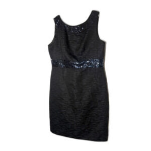 Evan Picone Black Sequin Dress